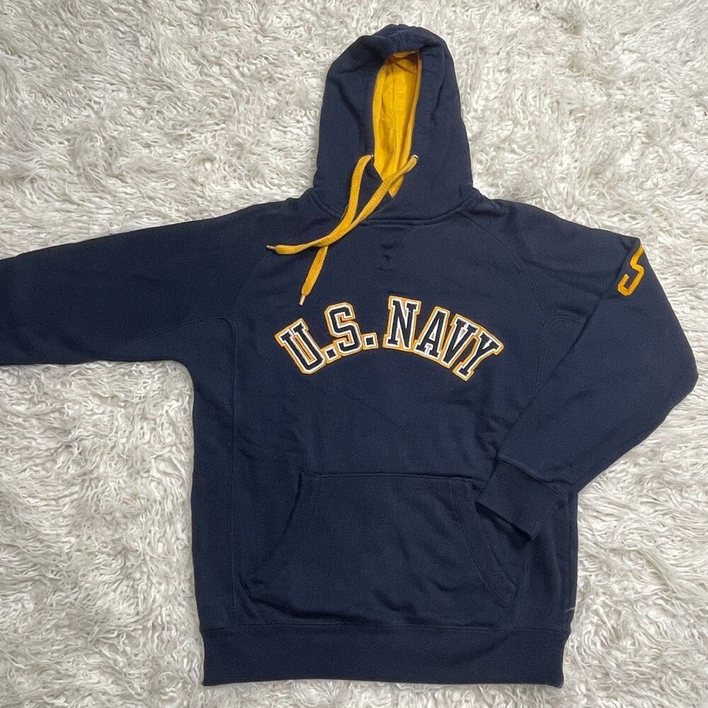 U.S. Navy Blue Military Champion Hoodie Size Small